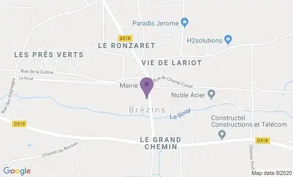 Localisation Brezins Bp - 38590