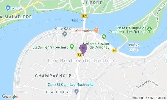 Localisation Les Roches de Condrieu Bp - 38370