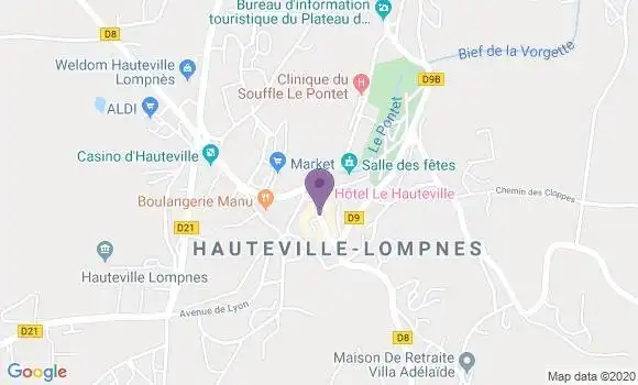 Localisation Hauteville Lompnes - 01110