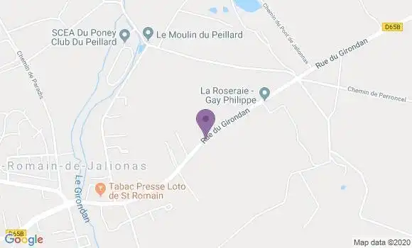 Localisation Saint Romain de Jalionas Bp - 38460