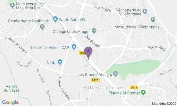 Localisation Villefontaine a Ap - 38090