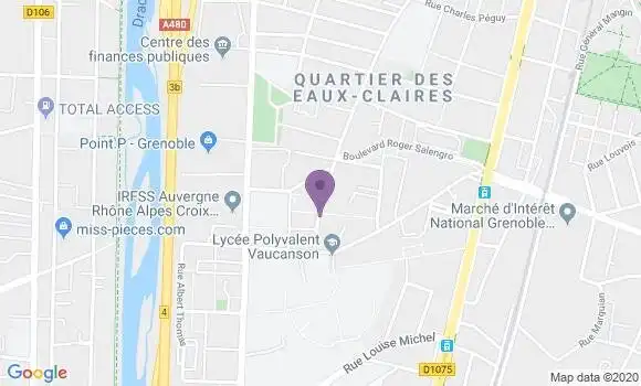 Localisation Grenoble Eaux Claires - 38100