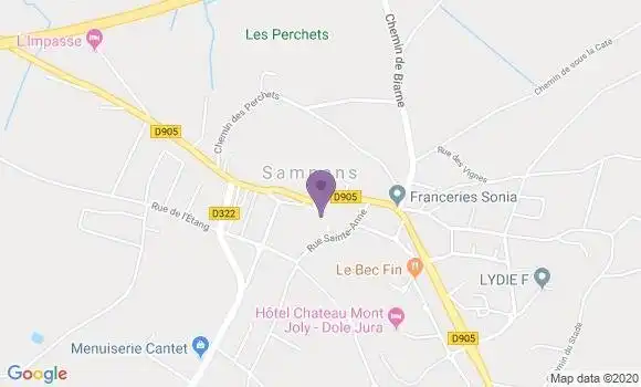 Localisation Champvans Bp - 39100
