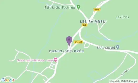 Localisation Chaux des Pres Ap - 39150