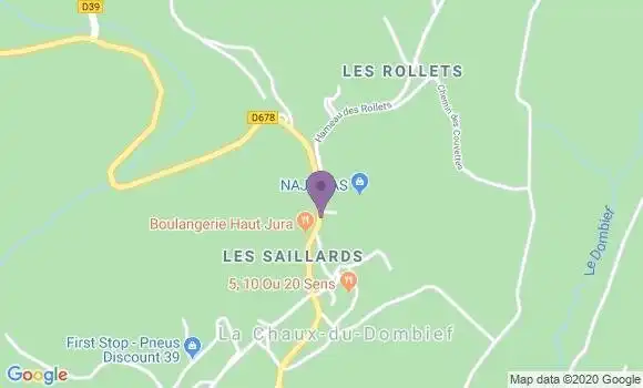 Localisation La Chaux du Dombief Ap - 39150