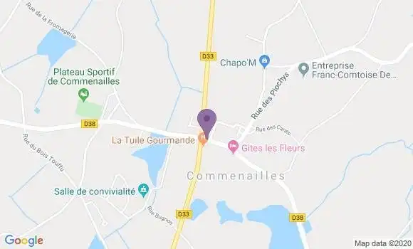 Localisation Commenailles Ap - 39140