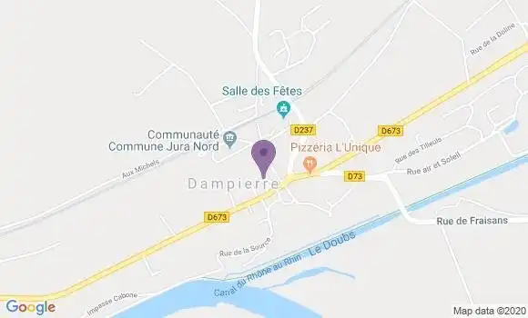Localisation Dampierre Ap - 39700