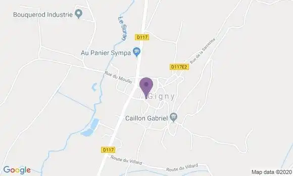 Localisation Gigny Ap - 39320