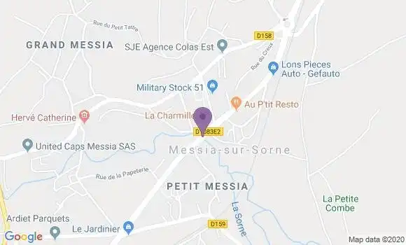 Localisation Messia sur Sorne Bp - 39570