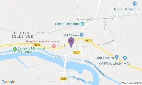 Localisation Orchamps - 39700