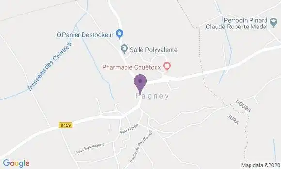 Localisation Pagney Ap - 39350