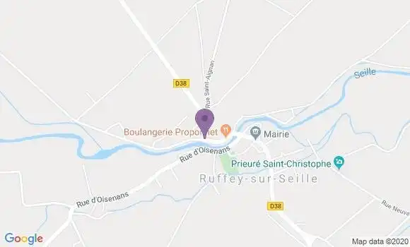 Localisation Ruffey sur Seille Pp - 39140