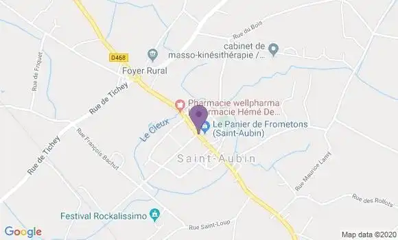 Localisation Saint Aubin Bp - 39410