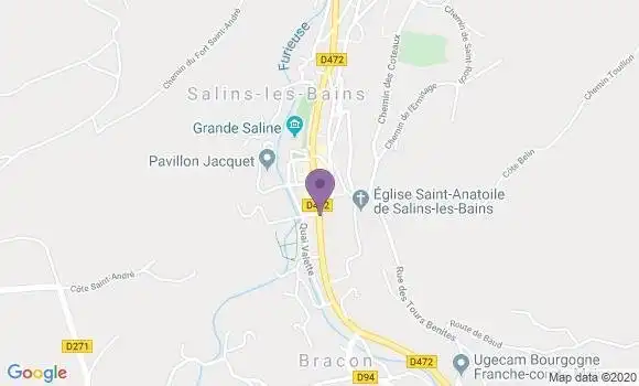 Localisation Salins les Bains - 39110