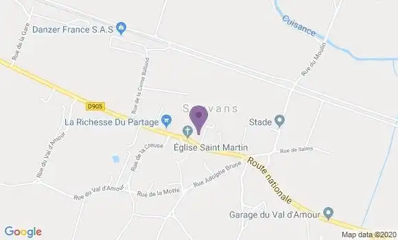 Localisation Souvans Ap - 39380