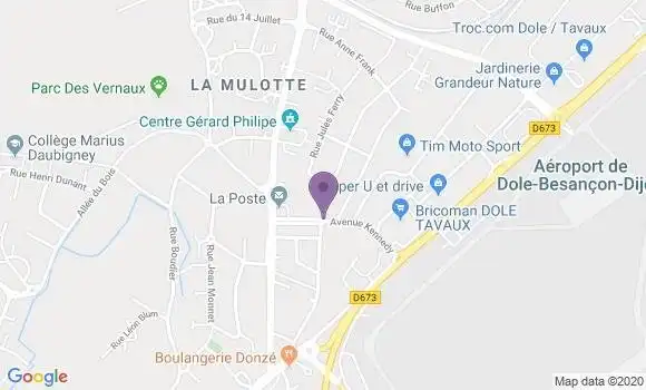 Localisation Tavaux - 39500