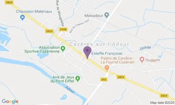 Localisation Cazeres sur l