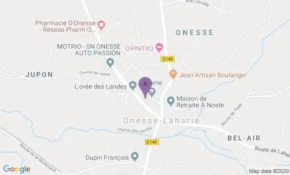Localisation Onesse et Laharie Bp - 40110
