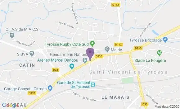 Localisation Saint Vincent de Tyrosse - 40230
