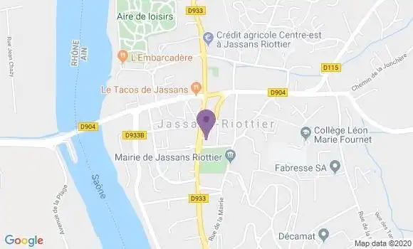Localisation Jassans Riottier - 01480
