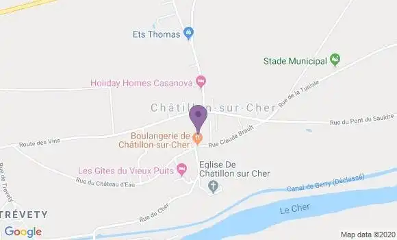 Localisation Chatillon sur Cher Bp - 41130