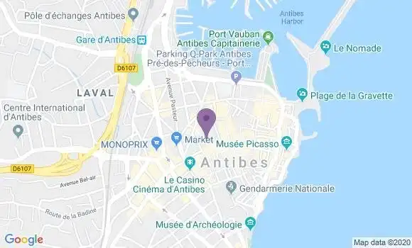 Localisation Antibes Centre Ville - 06600