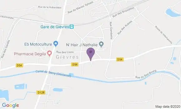 Localisation Gievres Bp - 41130