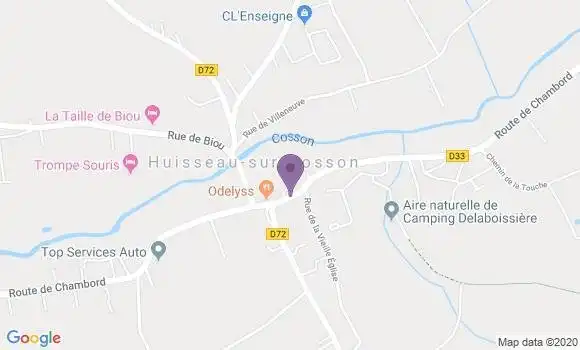 Localisation Huisseau sur Cosson Bp - 41350