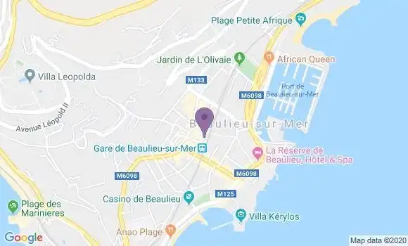 Localisation Beaulieu sur Mer - 06310