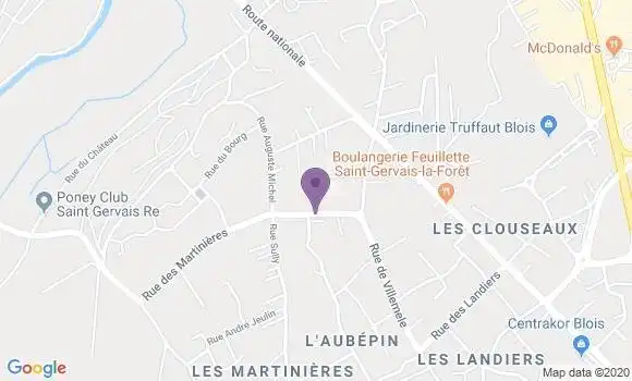 Localisation Saint Gervais la Foret Bp - 41350