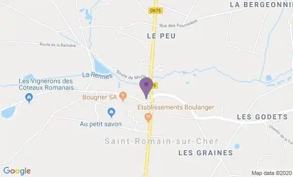 Localisation Saint Romain sur Cher Bp - 41140