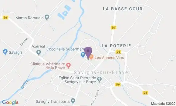 Localisation Savigny sur Braye Bp - 41360
