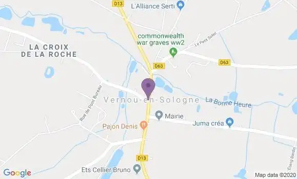 Localisation Vernou En Sologne Ap - 41230