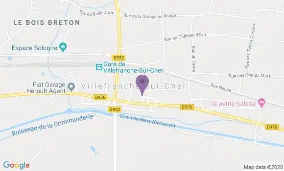 Localisation Villefranche sur Cher Bp - 41200
