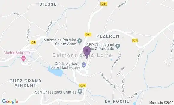 Localisation Belmont de la Loire Bp - 42670