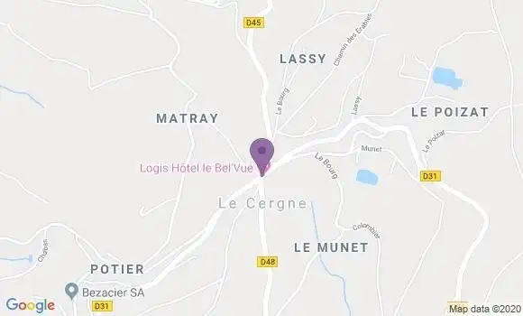 Localisation Le Cergne Ap - 42460