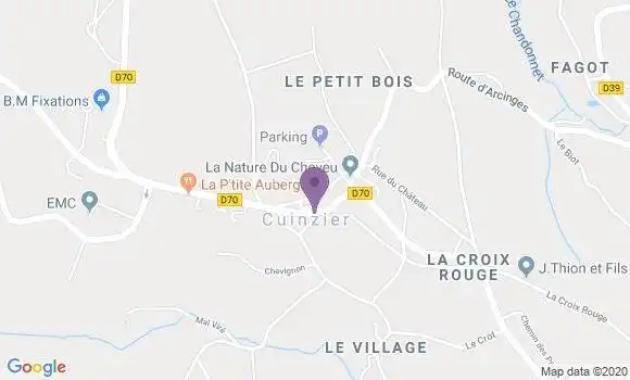 Localisation Cuinzier - 42460