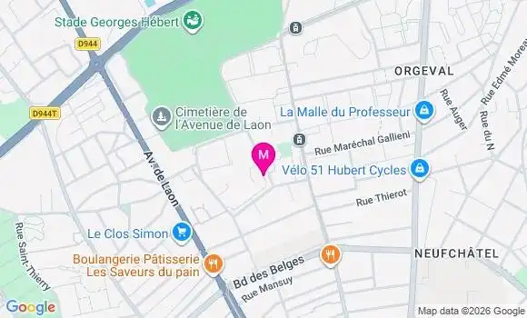 Localisation Reims Orgeval - 51100