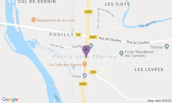 Localisation Pouilly sous Charlieu - 42720