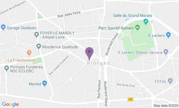 Localisation Riorges - 42153