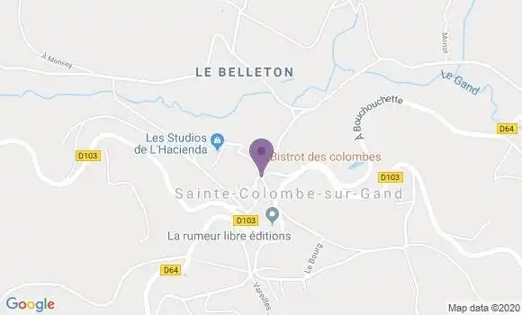 Localisation Sainte Colombe sur Gand Ap - 42540
