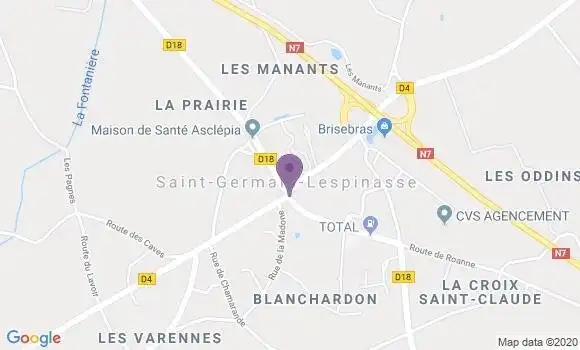 Localisation Saint Germain Lespinasse - 42640