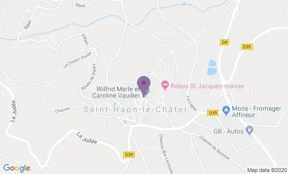 Localisation Saint Haon le Chatel Ap - 42370