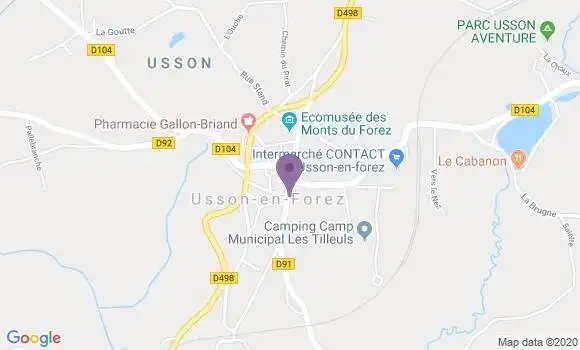 Localisation Usson En Forez Bp - 42550