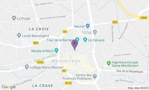 Localisation Montbrison a Ap - 42600