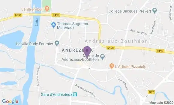 Localisation Andrezieux Boutheon a Ap - 42160
