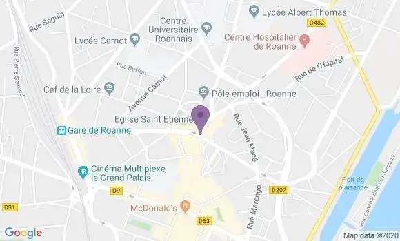 Localisation Roanne Parc des Sports Bp - 42300