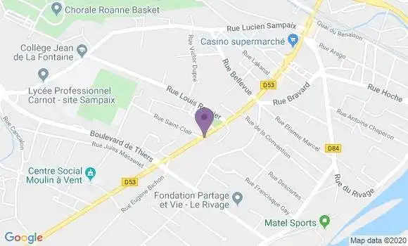 Localisation Roanne Clermont Bp - 42300