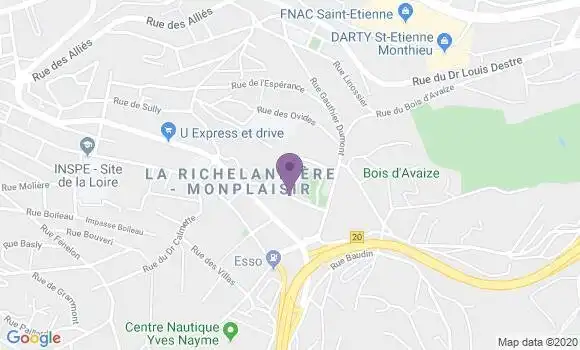 Localisation Saint Etienne Montplaisir - 42100