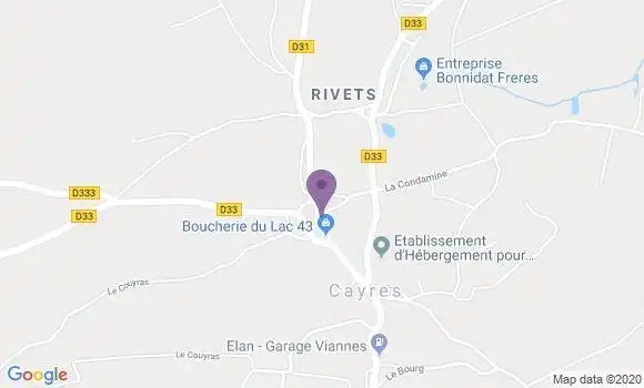 Localisation Cayres Bp - 43510